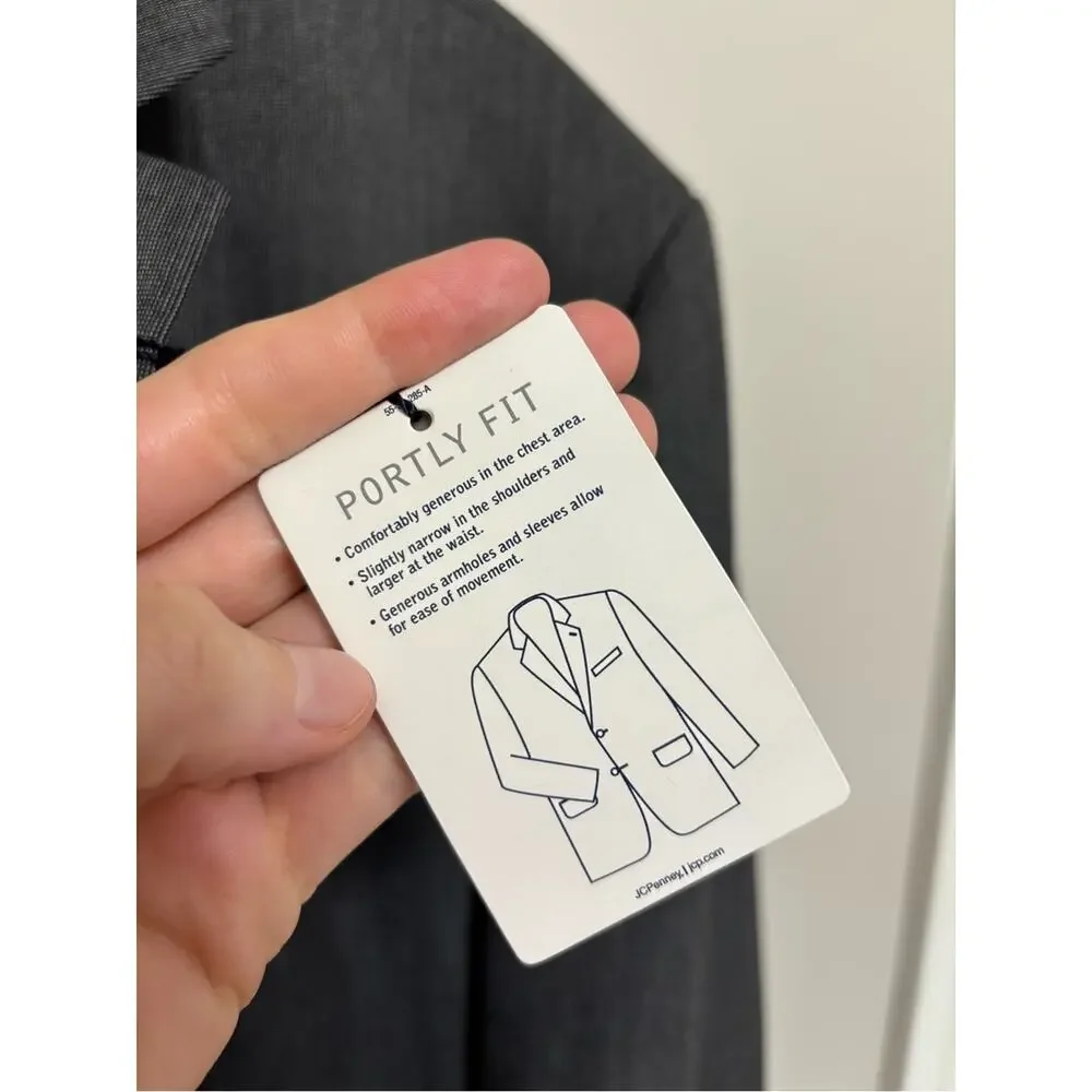 NEW Stafford Men’s Gray Blazer Sport Coat - Size 52R Portly